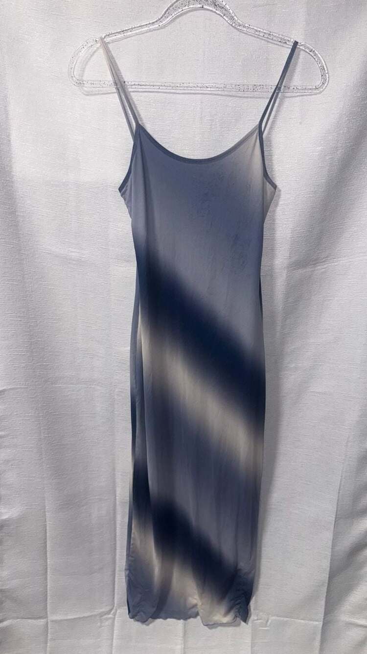 See You Monday Blue Ombré Sleeveless Midi Dress